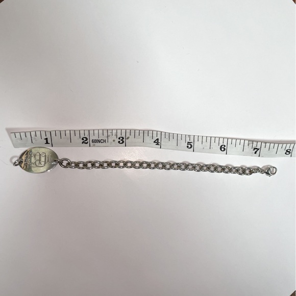 Solid Stamped 925 Sterling Silver Rolo Link Bracelet Initial Monogram M B E - Picture 11 of 12